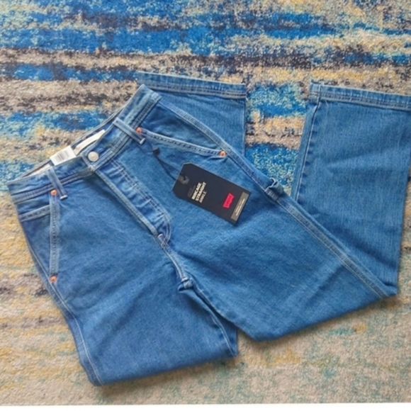 Levi's Ribcage Ankle Utility Straight Leg Jeans Nine to Five High Rise - Picture 8 of 16